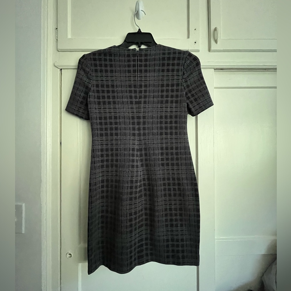 Theory Rijik Black Structured Knit Pattern Dress … - image 3